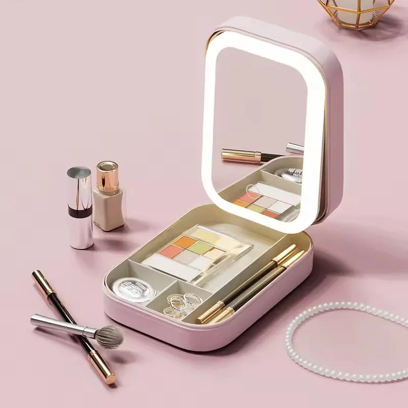 LuxeGlow Portable LED Makeup Mirror Case ATHLEXES
