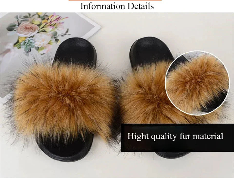 Luxury Faux Fur Slides for Women - Summer Comfort ATHLEXES