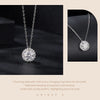 BAMOER Halo Moissanite Necklace in White Gold ATHLEXES