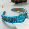 Elegant Blue Rhinestone Turban Headband for Women ATHLEXES