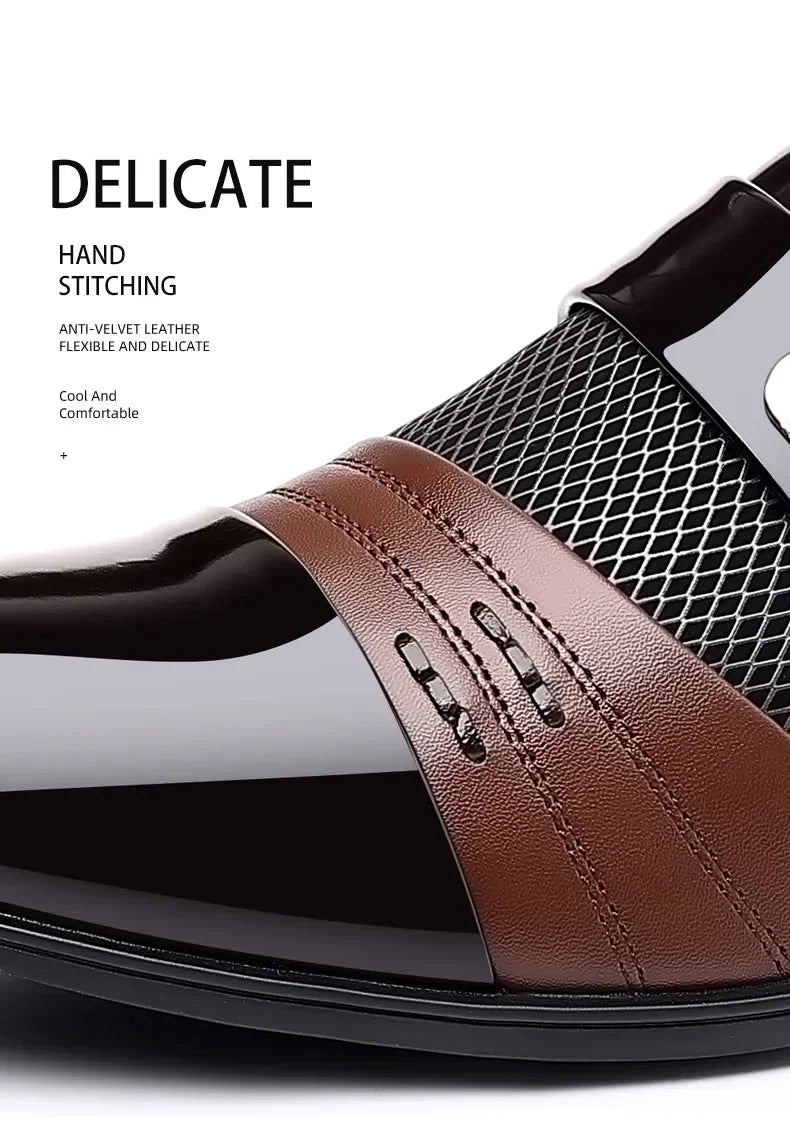 Classic Black Pointed Toe Leather Loafers for Men ATHLEXES