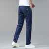Light Blue Casual Denim Straight Fit Trousers ATHLEXES
