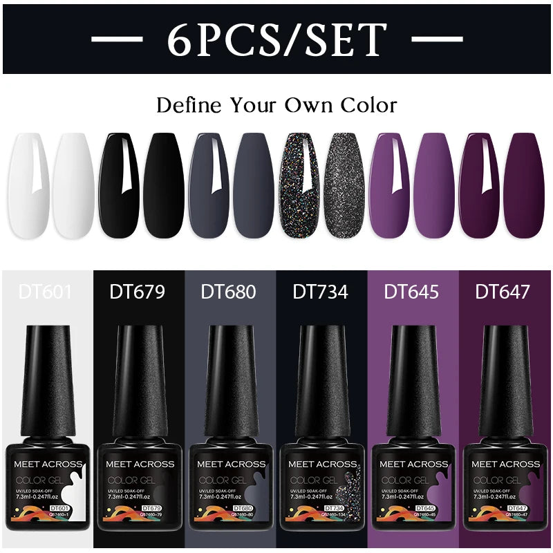 NailArt Pro 6pc UV Gel Polish Kit for Manicure ATHLEXES
