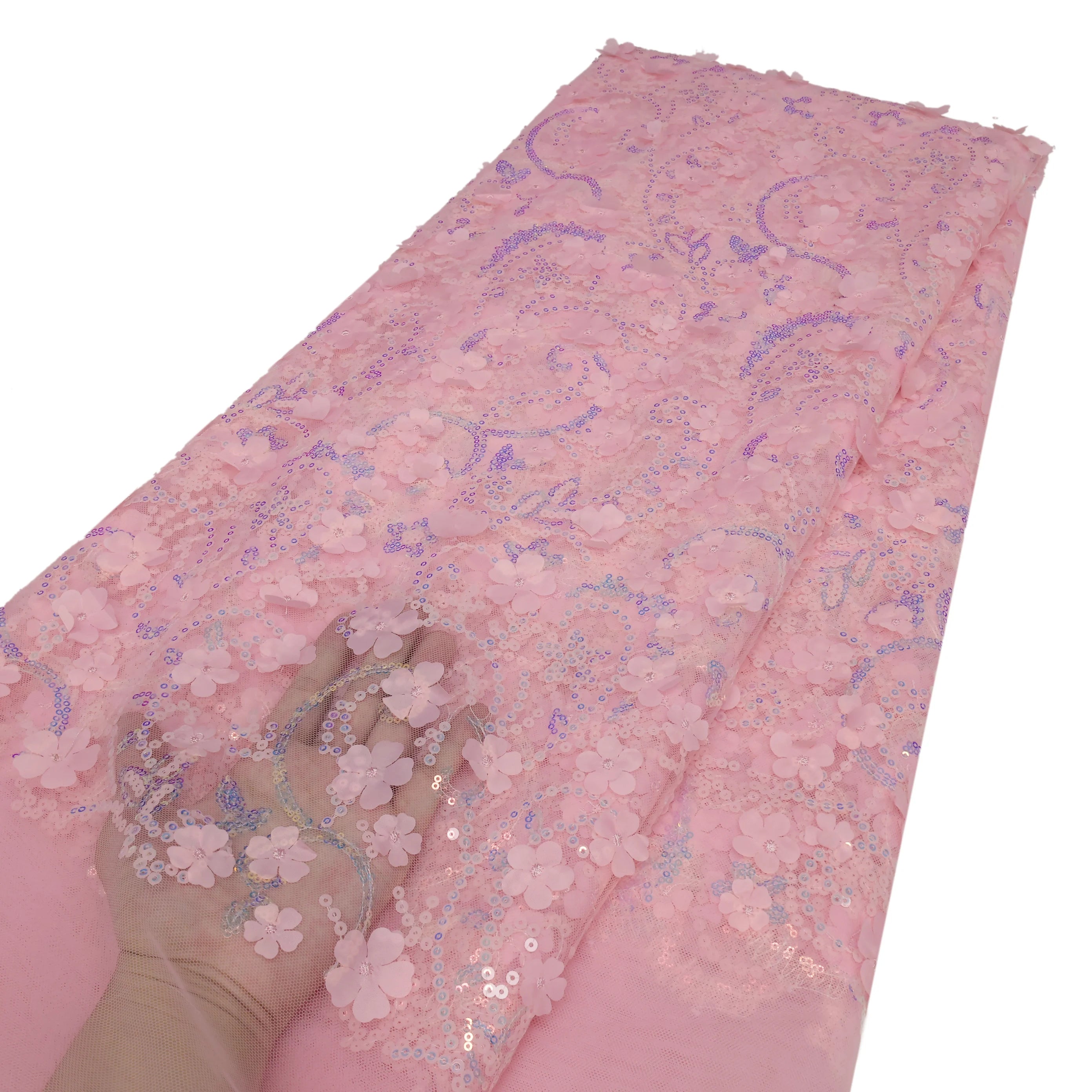 Elegant 3D Floral Lace Fabric for Weddings ATHLEXES