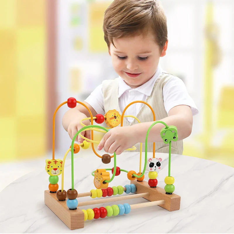 Montessori Wooden Roller Coaster Bead Maze for Toddlers ATHLEXES