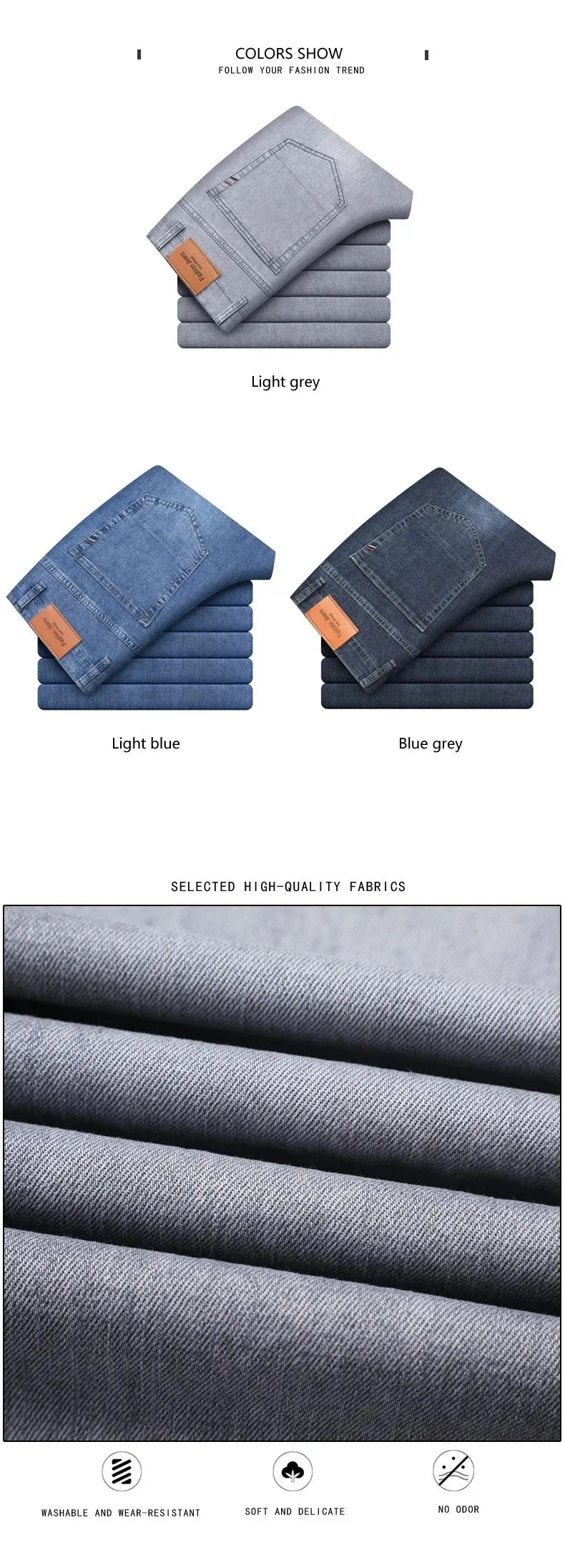 SummerStretch Men's Casual Gray Denim Pants ATHLEXES