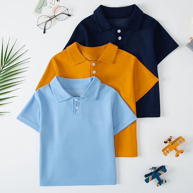 Stylish Kids' Solid Color Polo T-Shirt ATHLEXES