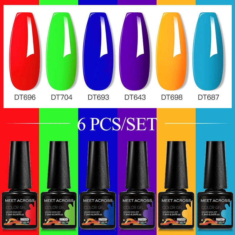 NailArt Pro 6pc UV Gel Polish Kit for Manicure ATHLEXES