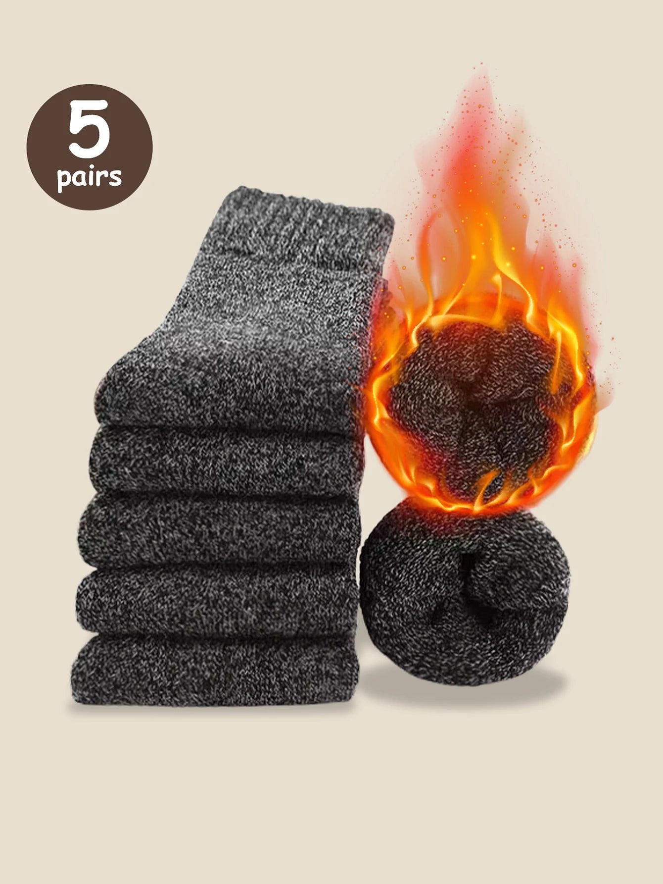CozyUp Solid Color Unisex Mid-Calf Socks Set ATHLEXES