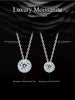 BAMOER Halo Moissanite Necklace in White Gold ATHLEXES