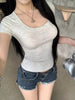 Chic U Collar Spring Short Sleeve Casual Tee ATHLEXES