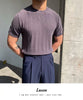 Korean Business Casual Summer Knit T-Shirt for Men ATHLEXES