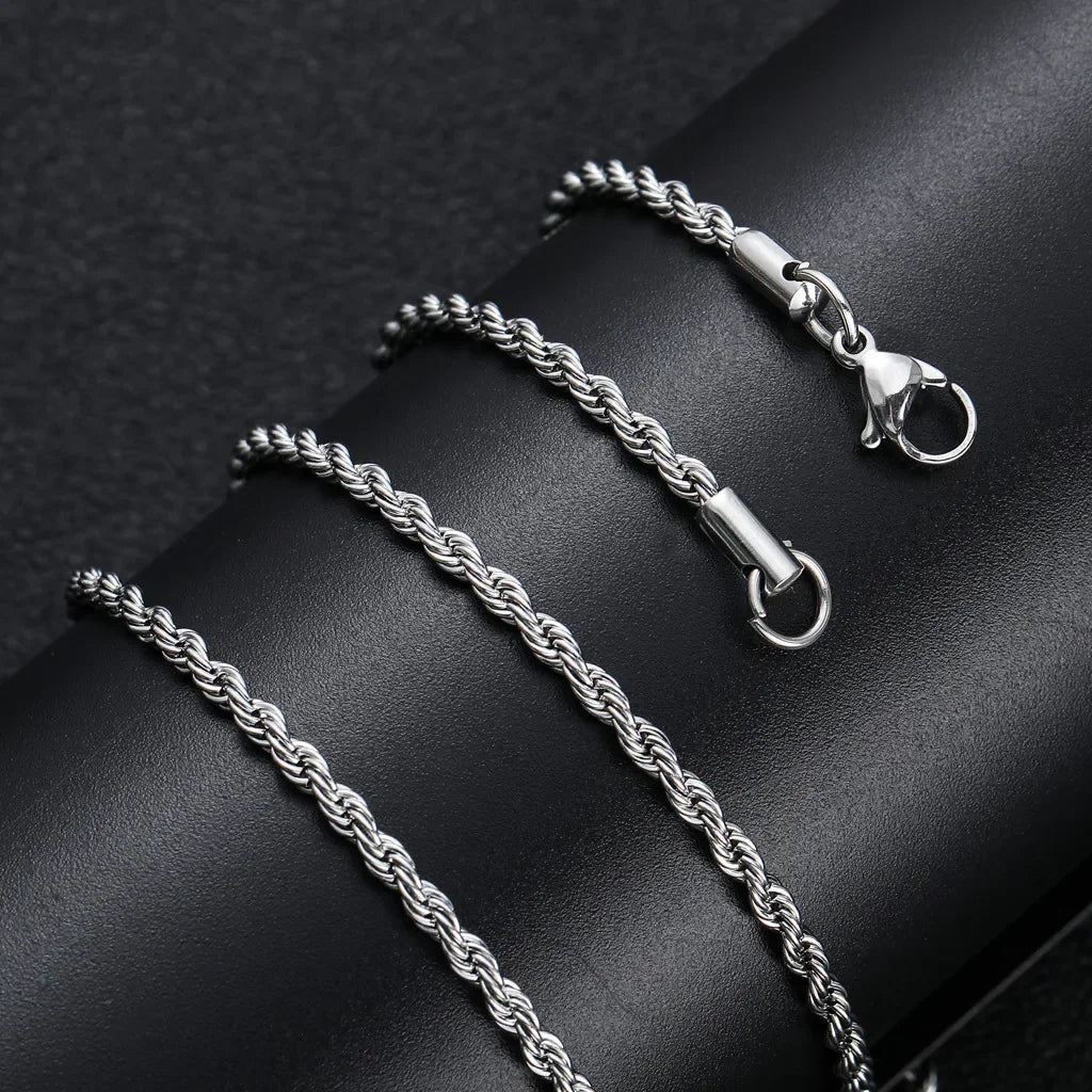 Twisted Stainless Steel Rope Necklace for All ATHLEXES