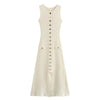 Elegant Knit Ribbed Maxi Dress with Pockets ATHLEXES
