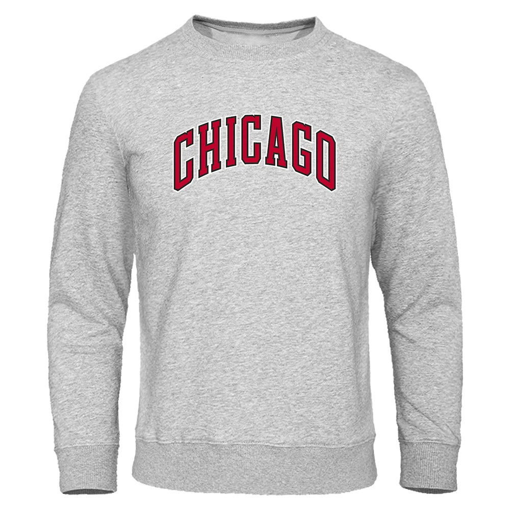 Chicago City Letter Print Hip Hop Hoodie for Men ATHLEXES