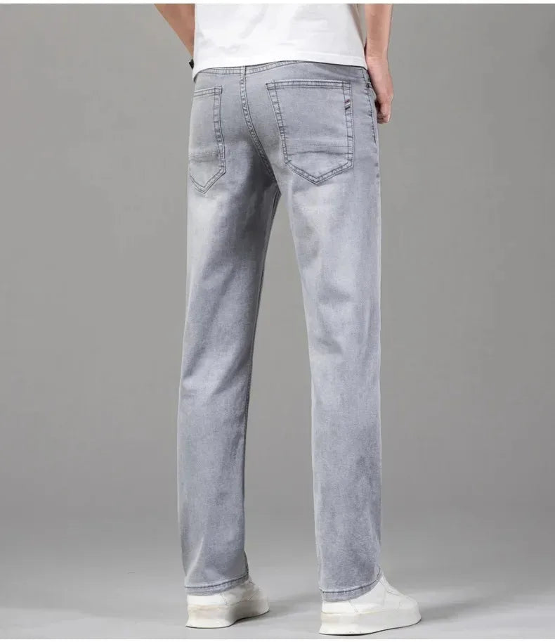 SummerStretch Men's Casual Gray Denim Pants ATHLEXES