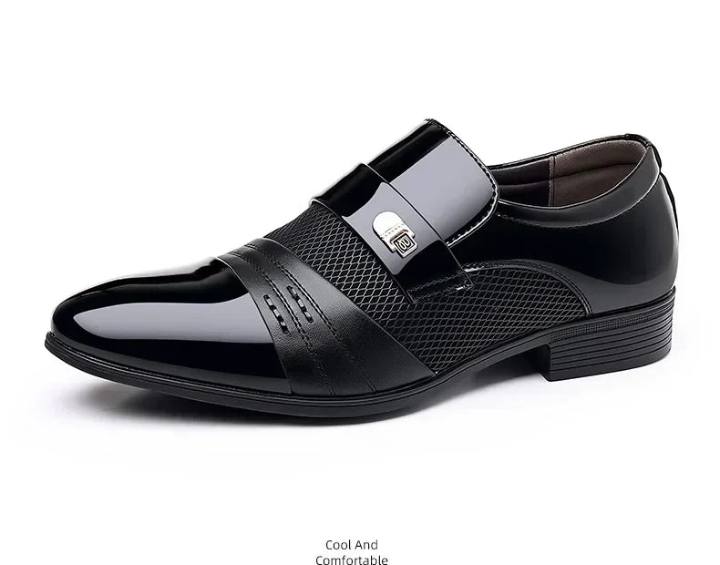 Classic Black Pointed Toe Leather Loafers for Men ATHLEXES