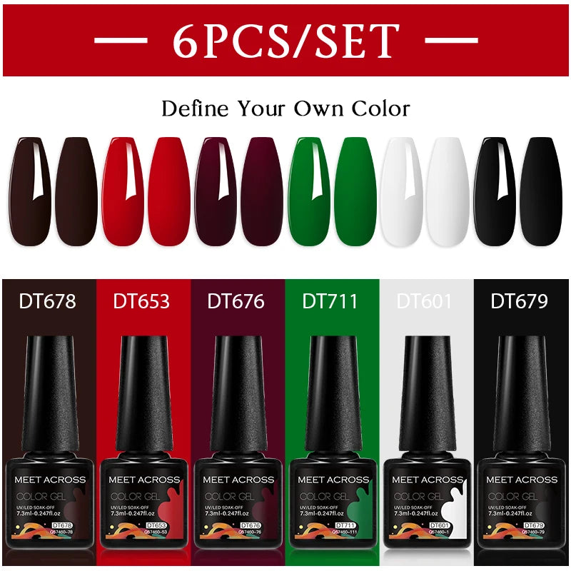 NailArt Pro 6pc UV Gel Polish Kit for Manicure ATHLEXES