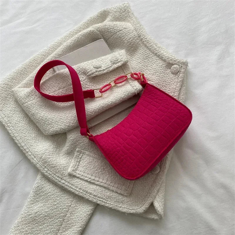 ChicStone Korean Wool Fiber Shoulder Bag ATHLEXES