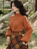 French Lady Vintage Plaid Sweater & High Waist Skirt Set ATHLEXES