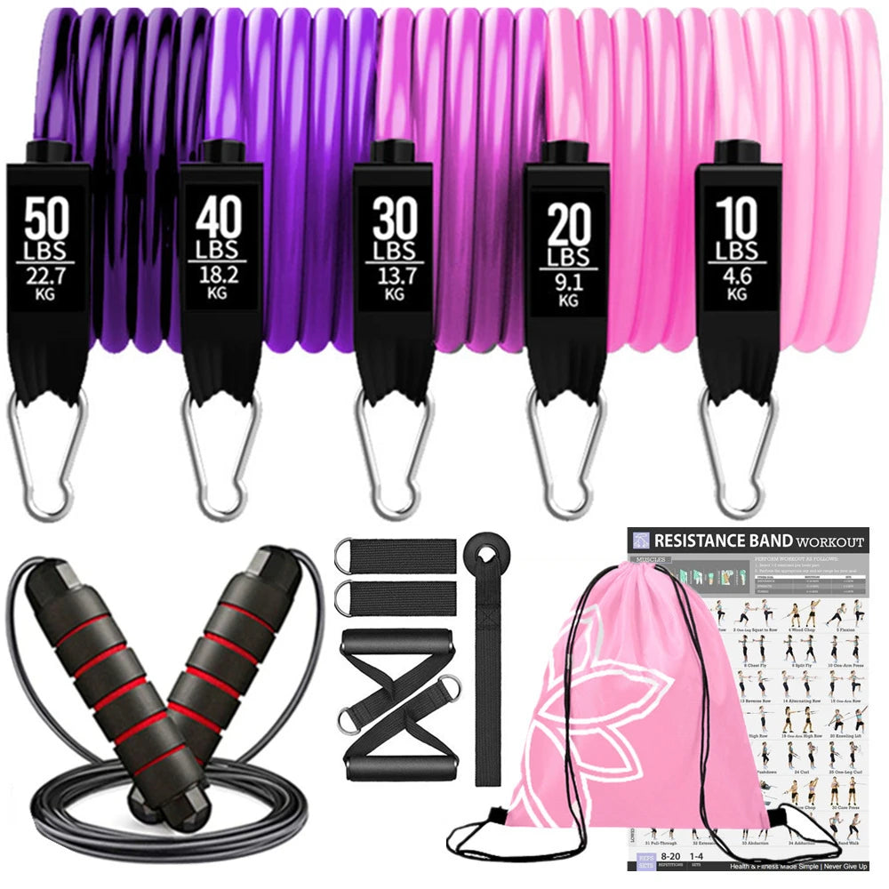 Premium Resistance Bands Set with Door Anchor & Straps ATHLEXES