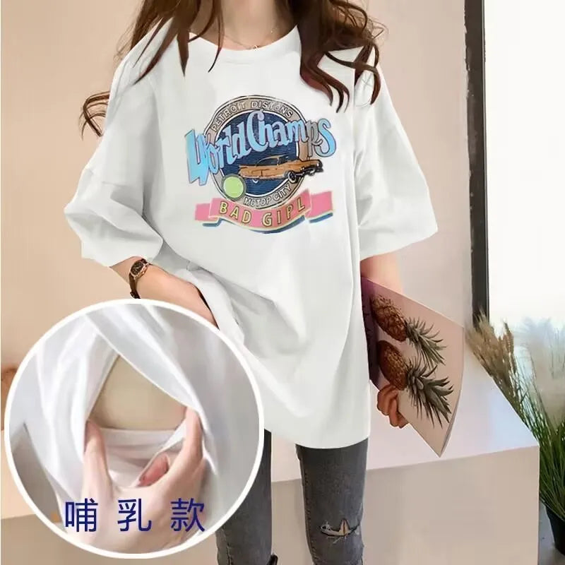 NurtureWear Maternity Nursing Tee with Zip Fly ATHLEXES