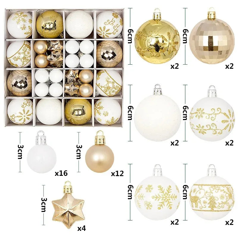Charming 44Pcs Christmas Ball Ornament Collection ATHLEXES