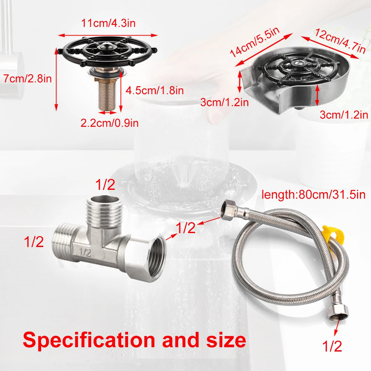 AutoClean Stainless Steel Glass Rinser ATHLEXES