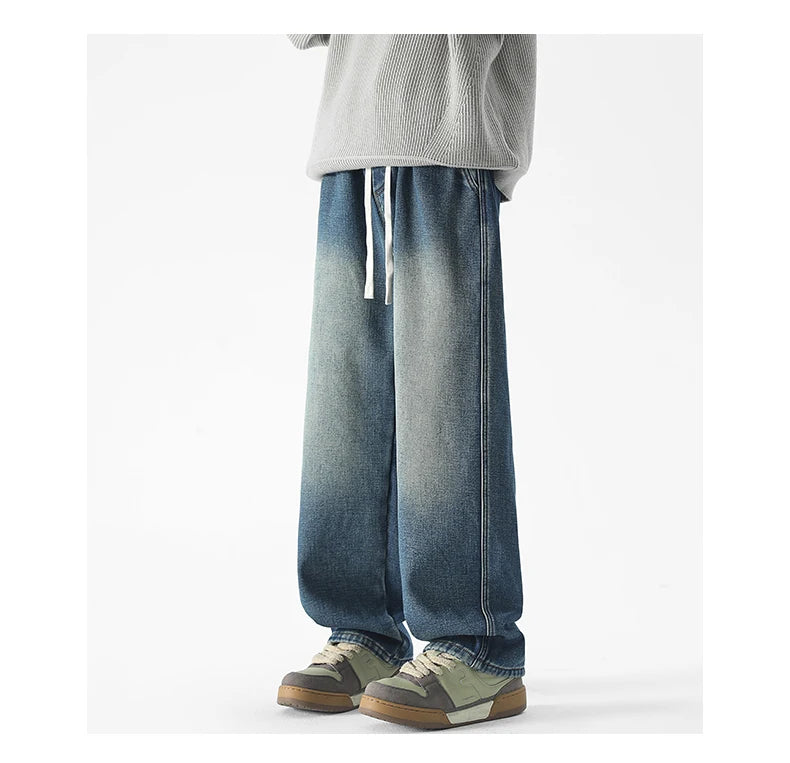 Winter Fleece Men's Baggy Straight Jeans ATHLEXES