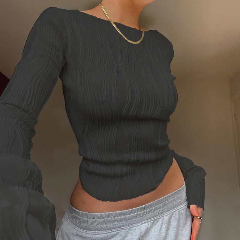 2024 Ruched Long Sleeve T-Shirt ATHLEXES