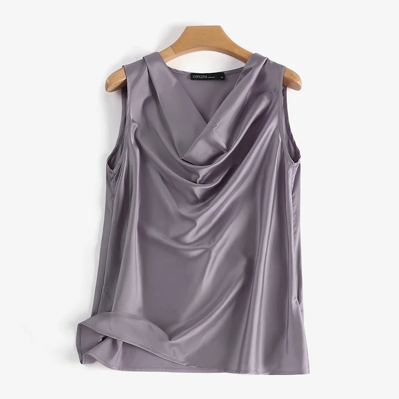 SilkCowl Elegant Satin Tank Top for Women ATHLEXES