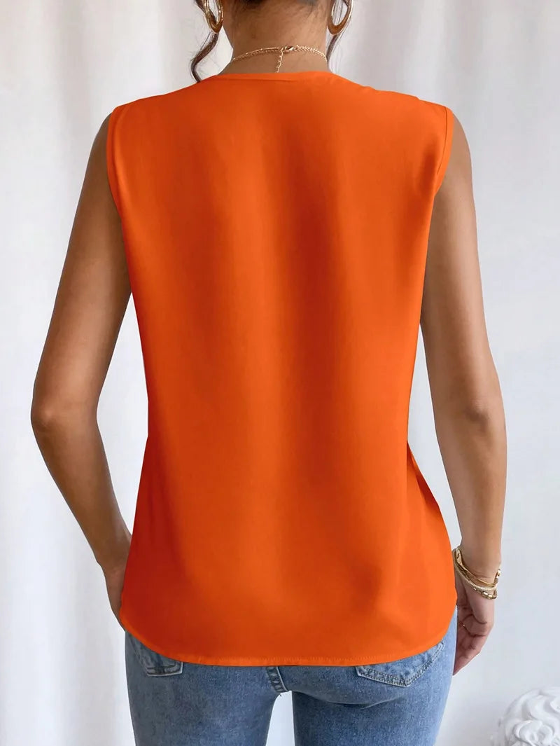 Elegant V Neck Multi-Layered Women's Vest Top ATHLEXES