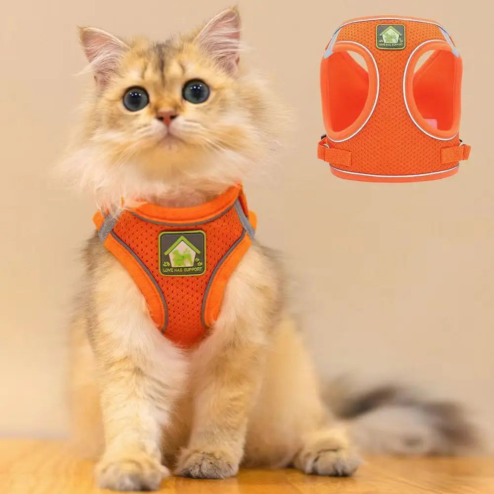 Reflective Cat Harness Set with Adjustable Leash for Small Pets ATHLEXES