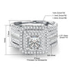 Elegant 2PCS Moissanite Wedding Ring Set 925 Silver ATHLEXES