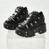 Gothic Chic Black Lace-Up Platform Ankle Boots ATHLEXES