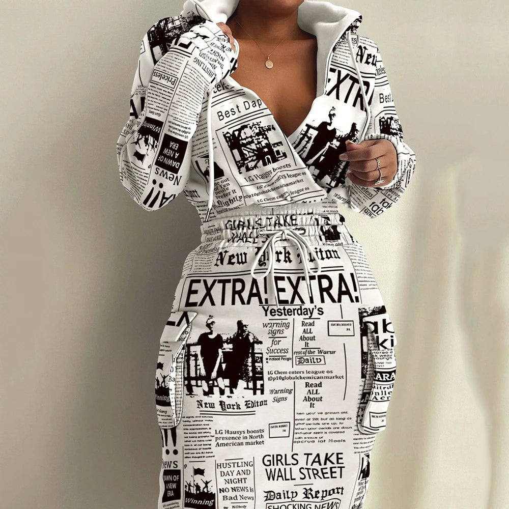 Plaid Hoodie Dress with Drawstring Detail ATHLEXES