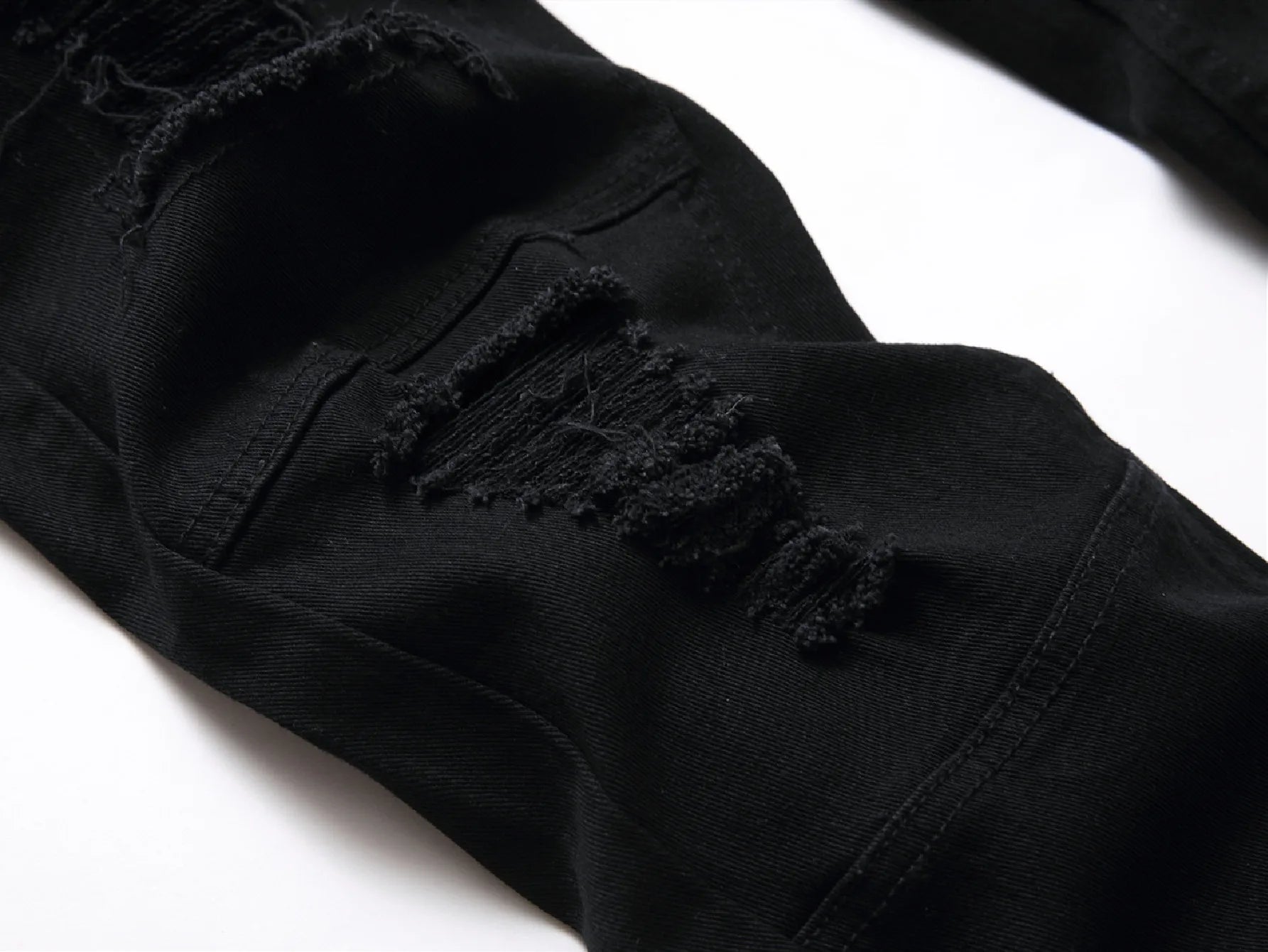 Urban Edge Black Ripped Skinny Biker Jeans ATHLEXES
