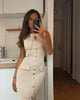 Elegant Knit Ribbed Maxi Dress with Pockets ATHLEXES