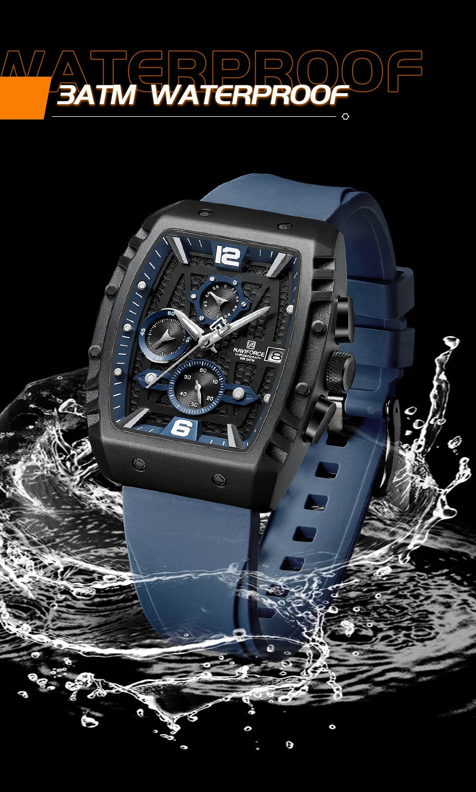 NAVIFORCE NF8025 Waterproof Sport Chronograph Watch ATHLEXES