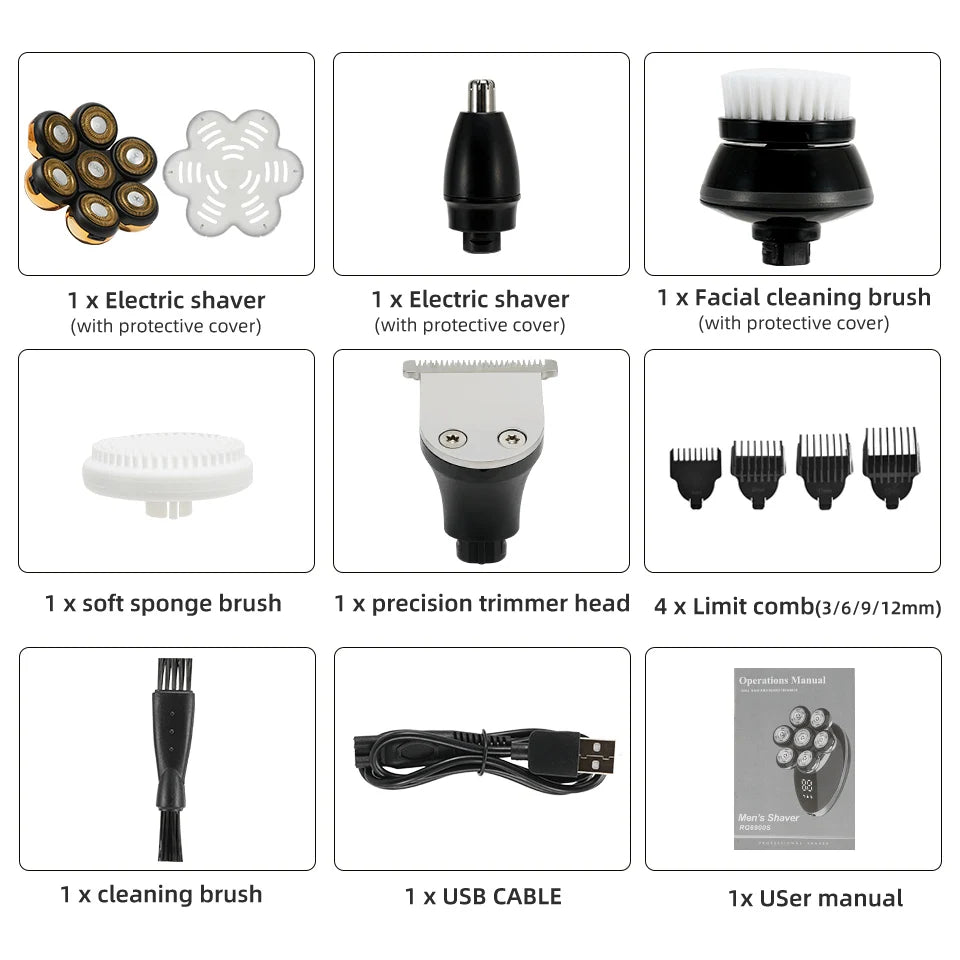 Men's 7D Luxe Electric Shaver & Grooming Kit ATHLEXES