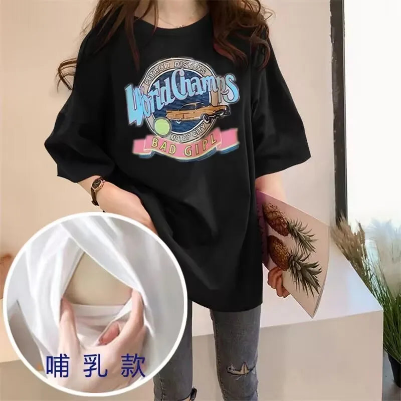NurtureWear Maternity Nursing Tee with Zip Fly ATHLEXES