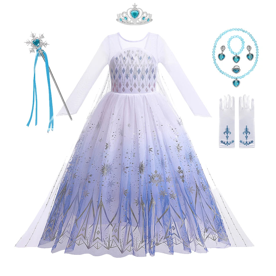 Princess Snow Queen Gown for Girls' Cosplay Magic ATHLEXES
