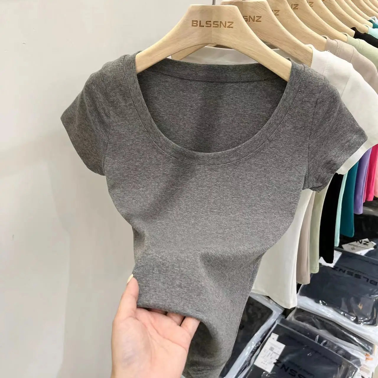 Cotton U-Neck Slimming Summer Tee for Women ATHLEXES