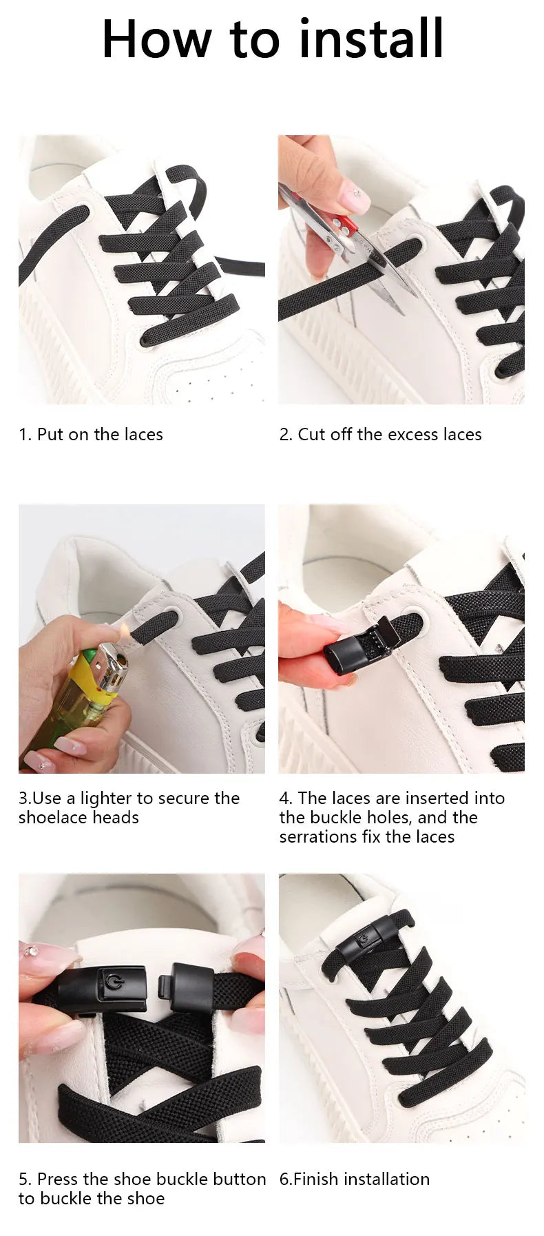 No Tie Elastic Press Lock Shoelaces for All ATHLEXES