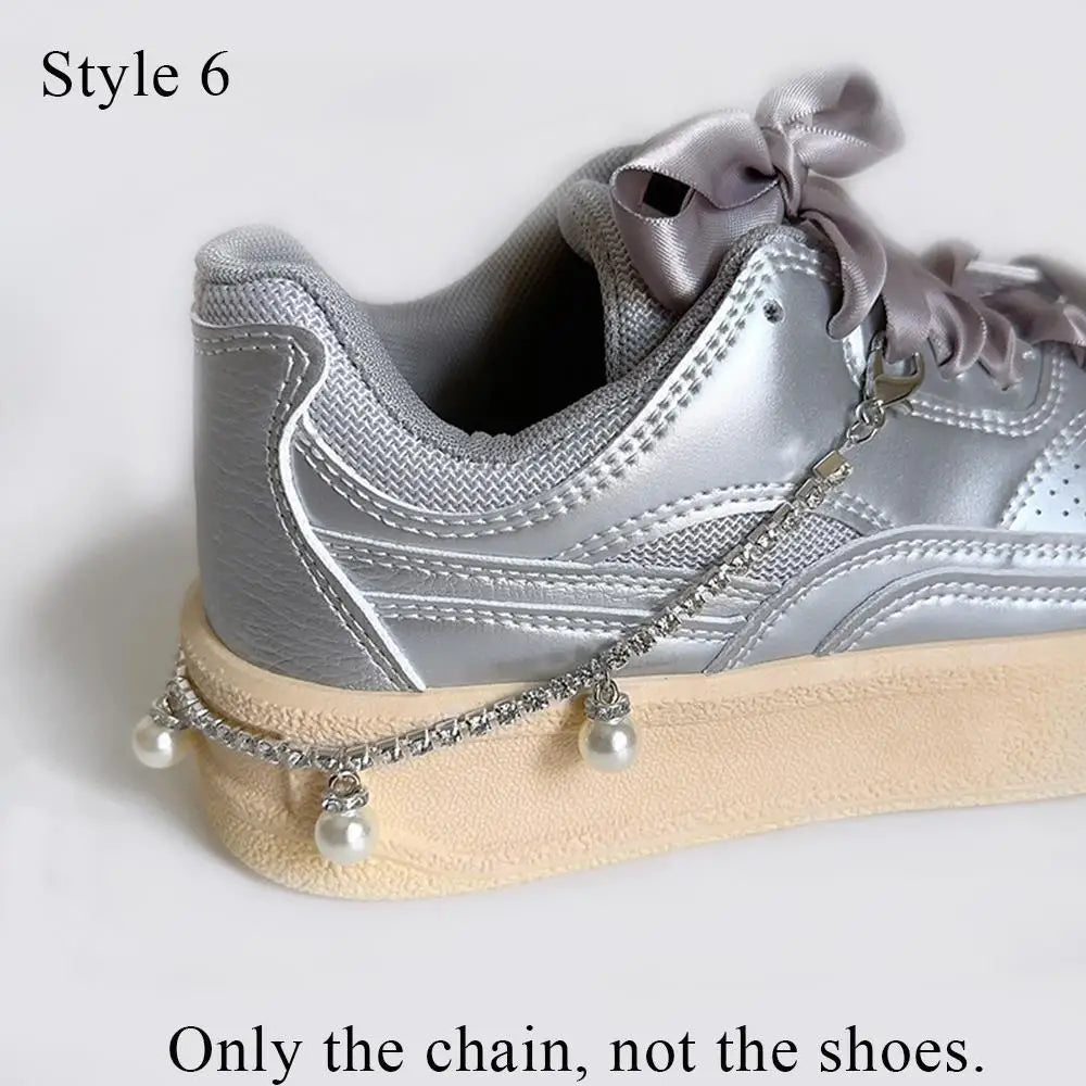 Pearl Charm Metal Shoe Buckle Chain Decorations ATHLEXES