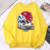 Japanese Crane Sunset Fleece Pullover Sweatshirt ATHLEXES