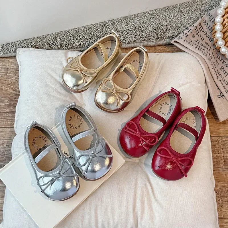 Korean Princess Bow Leather Shoes for Girls 2024 ATHLEXES