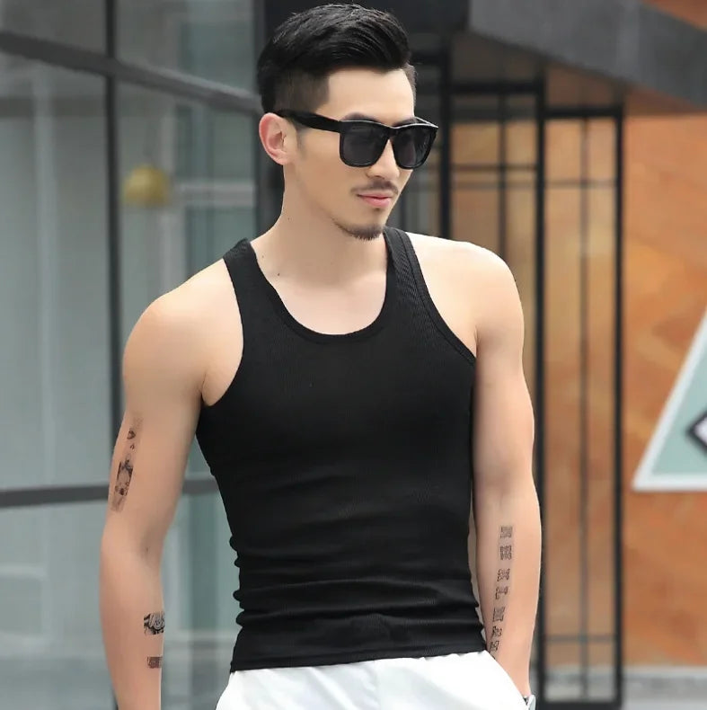 Cotton Comfort Men's Sleeveless Gym Tee ATHLEXES