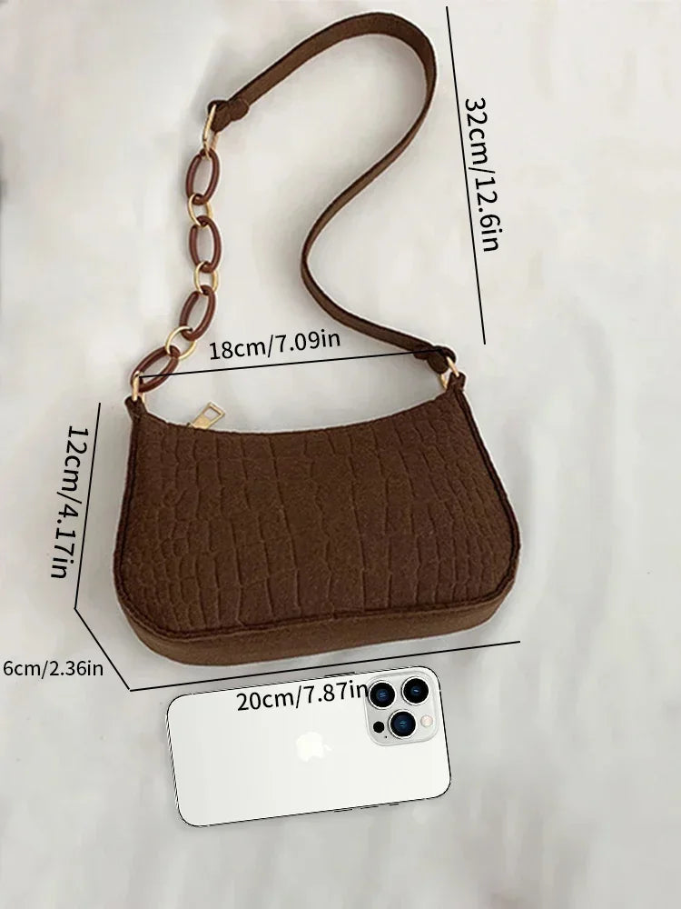 ChicStone Korean Wool Fiber Shoulder Bag ATHLEXES