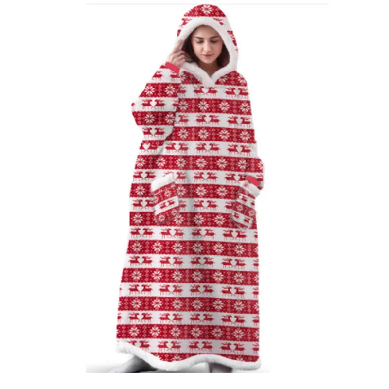 CozySleeve Oversized Flannel Hoodie Blanket for All Seasons ATHLEXES